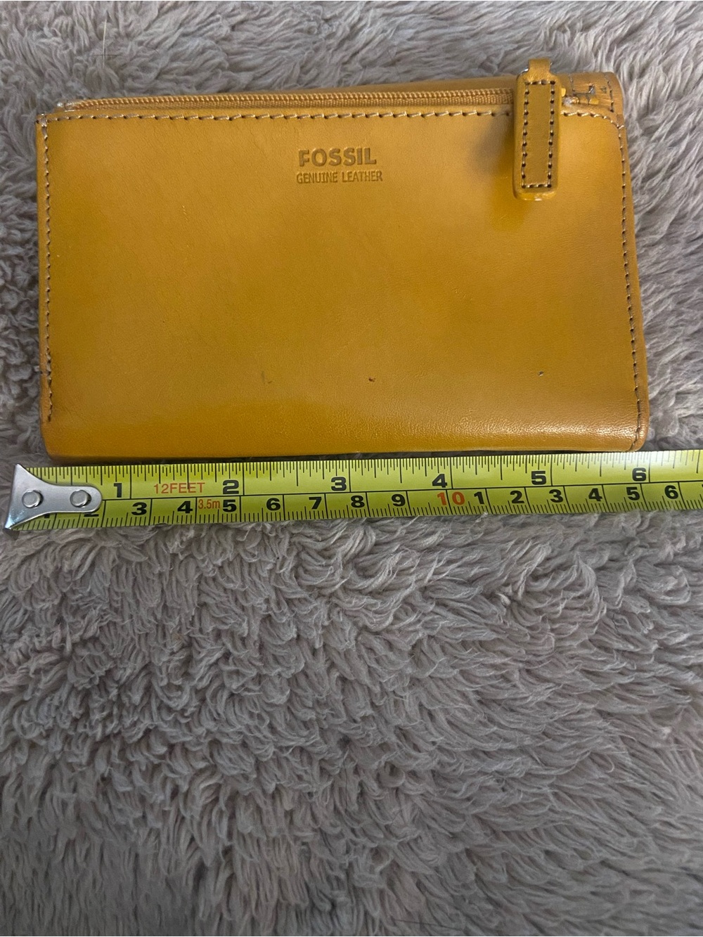 Fossil Mustard Yellow Leather Bifold Wallet - Picture 8 of 11